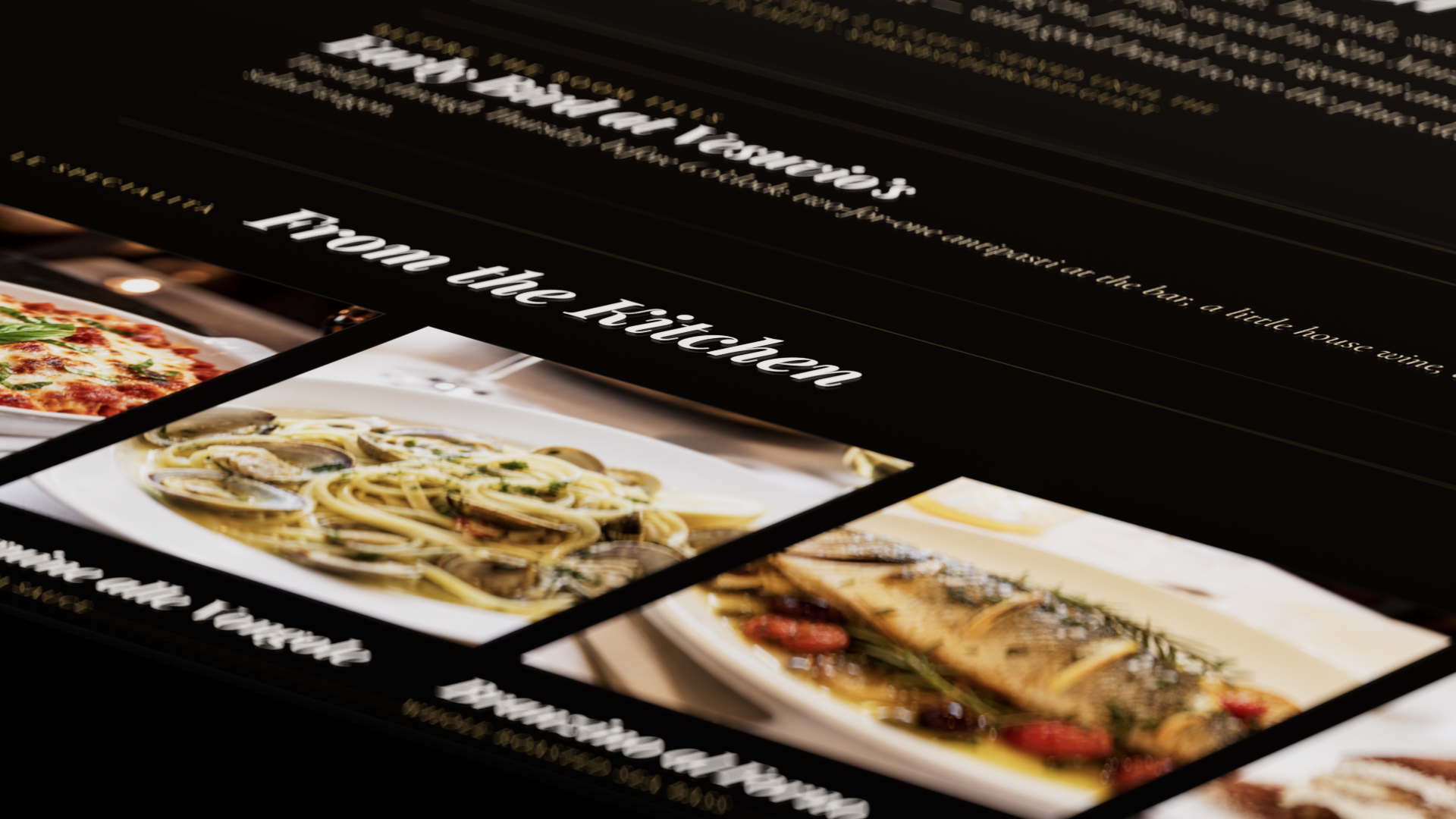 Vesuvio’s fine dining restaurant interface